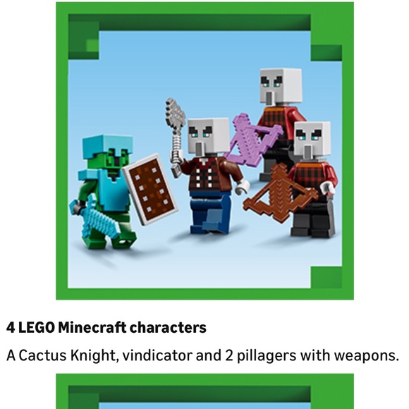 LEGO Minecraft Illager Desert Patrol Set - Green, Brown, and Orange - Picture 10 of 11